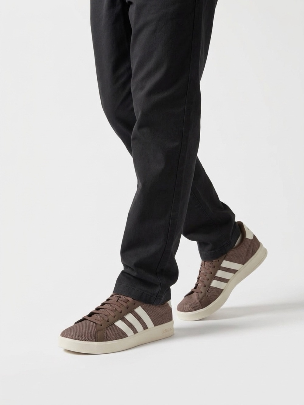 adidas Men’s Brown Sneakers with White Stripes
